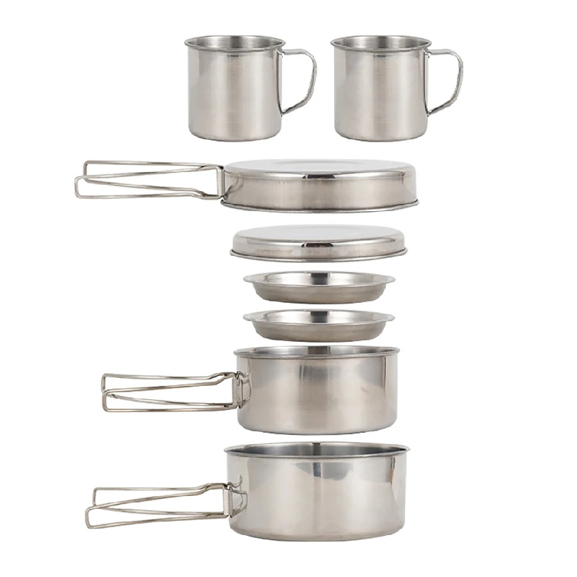 Camping Cooking Cylinder - 8 stks/set Camping Kookgerei Mess Kit