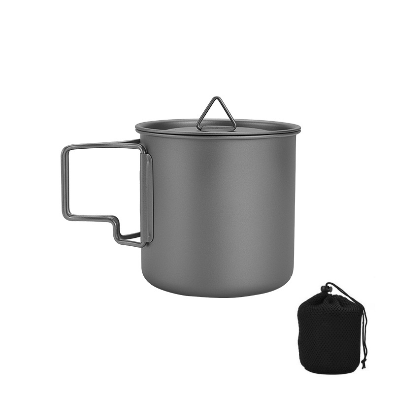 Camping Cooking Lightweight - Titanium campingmok met inklapbaar handvat, lichtgewicht
