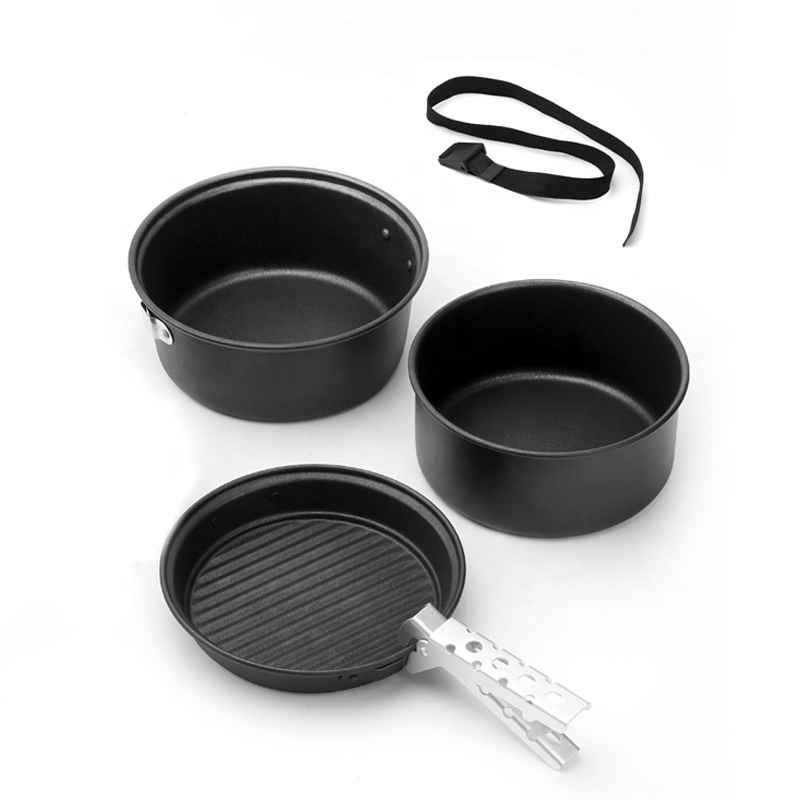 Camping Cooking Mess Kit - Outdoor aluminium camping kookgerei puinhoop, opvouwbare