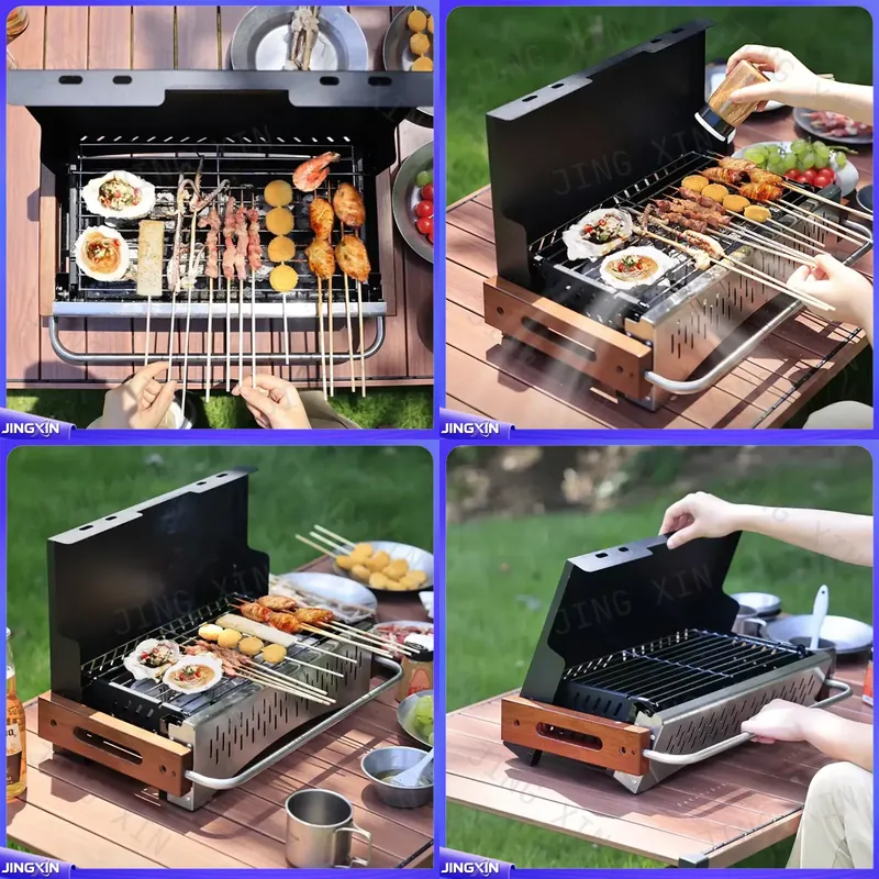 Camping Cooking Requirements - Op maat gemaakte lichtgewicht opvouwbare houtskoolgrill