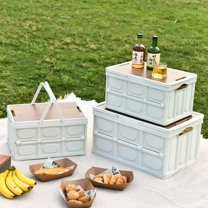 Camp Cutting Board - Houten opbergbox met deksel voor buiten