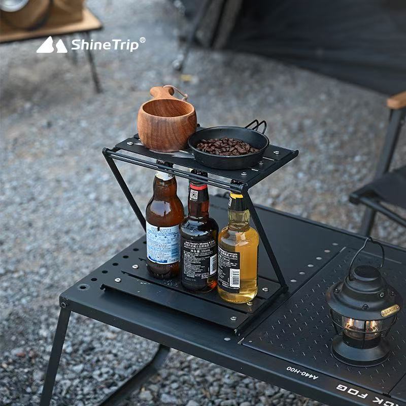 Camp Cutting Board - ShineTrip Z-Type Opvouwbaar Kampeerrek 2-Laags Aluminium