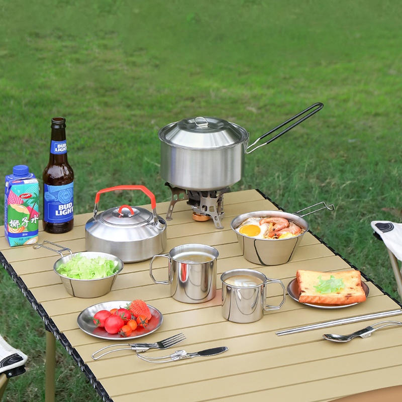 Camping Cooking Mess Kit - Hot Sale 304 roestvrij staal Outdoor