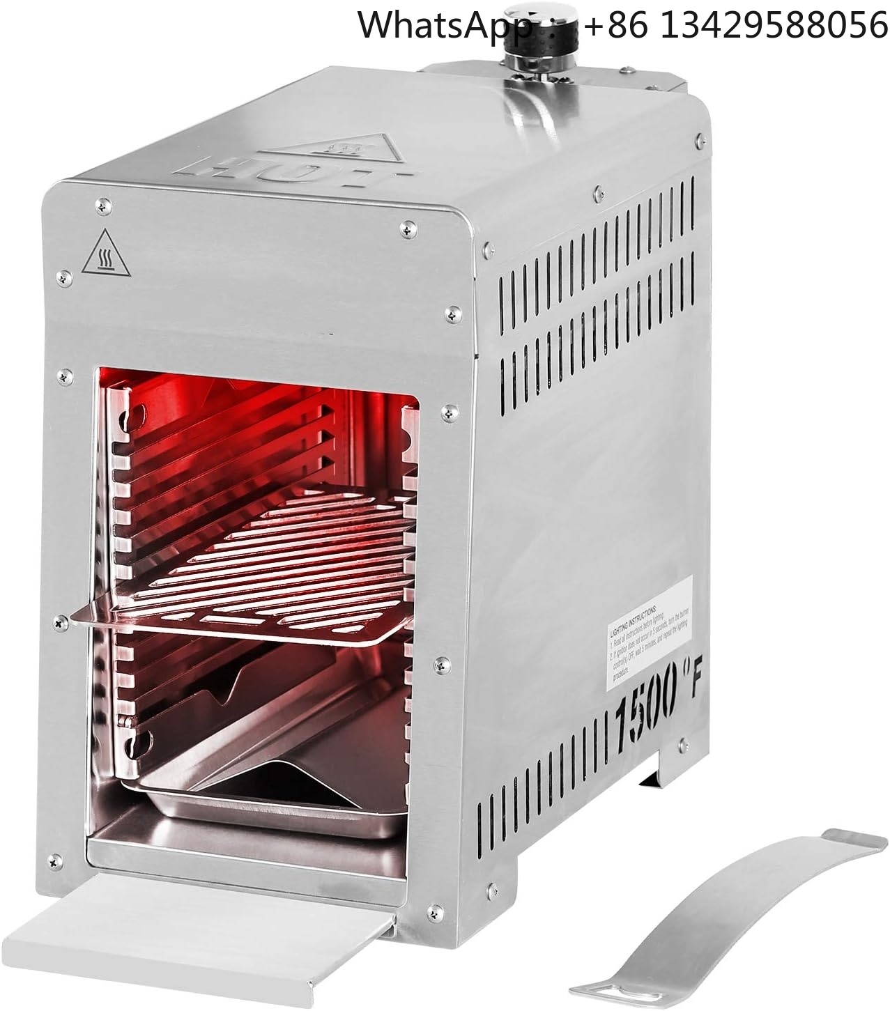 Camping Cooking Broiler - Draagbare roestvrijstalen propaangasgrill voor thuis-BBQ, 1500