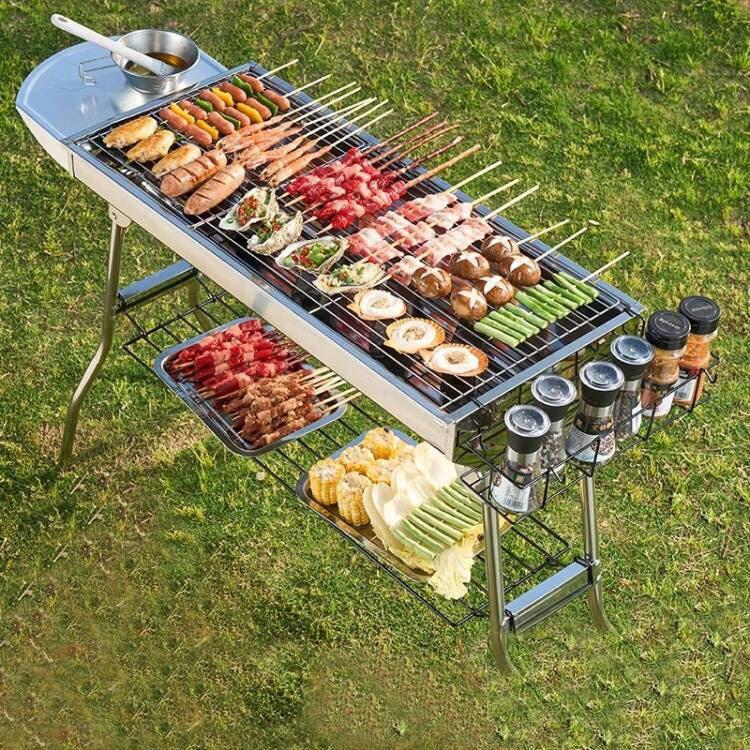 Camping Cooking Requirements - Draagbare RVS BBQ Grill 410 met