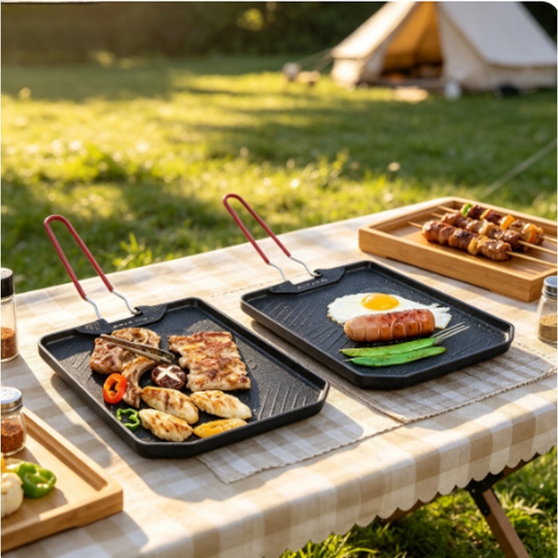Draagbare Anti-aanbak Grillpan - Camping Cooking Cupboard recensie en prijs