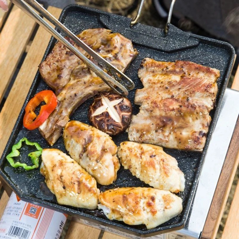 Draagbare Anti-aanbak Grillpan - Camping Cooking Cupboard recensie en prijs