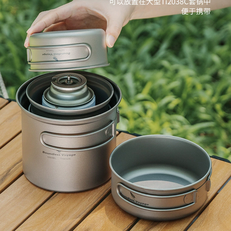 Pure titanium opvouwbare kookp - Camping Cooking Sets recensie en prijs