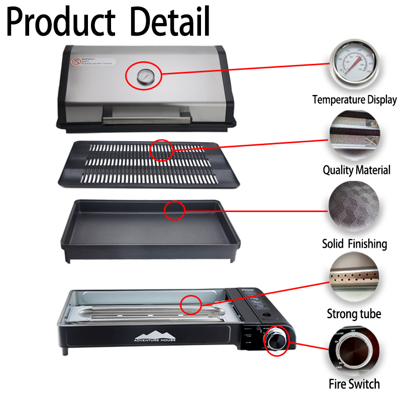 Buiten barbecue van roestvrij  - Camping Cooking Gas Stove Portable Tool recensie en prijs